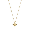 Silver YG Plated Heart Ribbed Pendant Chain
