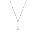 Silver Chain Paper Clip Link with Heart Drop Pendant