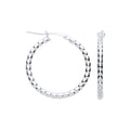 Silver Bead 25mm Hoop Earrings