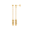 Silver YG Plated Beads Drop Earrings