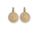 Y/G Double Sided Fancy St Christopher Pendant