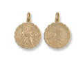 Y/G Double Sided Fancy St Christopher Pendant