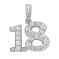Silver Pave Set Cz 18 Drop Pendant