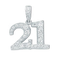 Silver Pave Set Cz 21 Drop Pendant