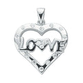 Silver Cz Heart Love Pendant