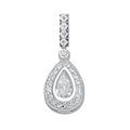 Silver Pear Cut Cz Cluster Drop Pendant
