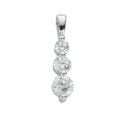 Silver Claw Set Cz Trilogy Drop Pendant