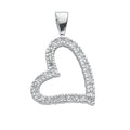 Silver Cz Heart Pendant