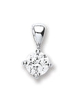Silver Claw Set Cz Single Stone Pendant