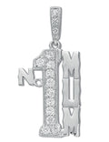 Silver Cz No 1 Mum Drop Pendant