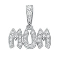 Silver Pave Set Cz Mum Drop Pendant