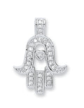 Silver Cz Chamsa Pendant