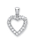 Silver Cz Heart Pendant