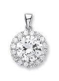 Silver Cz Cluster Drop Pendant