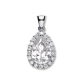 Silver Pear Shape Cz Pendant