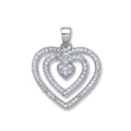 Silver Fancy Heart Cz Pendant