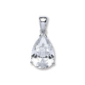 Silver S/S Pear Cz Pendant
