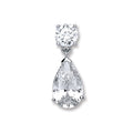 Silver Pear Cz Pendant