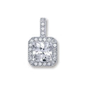 Silver Square Cz Pendant