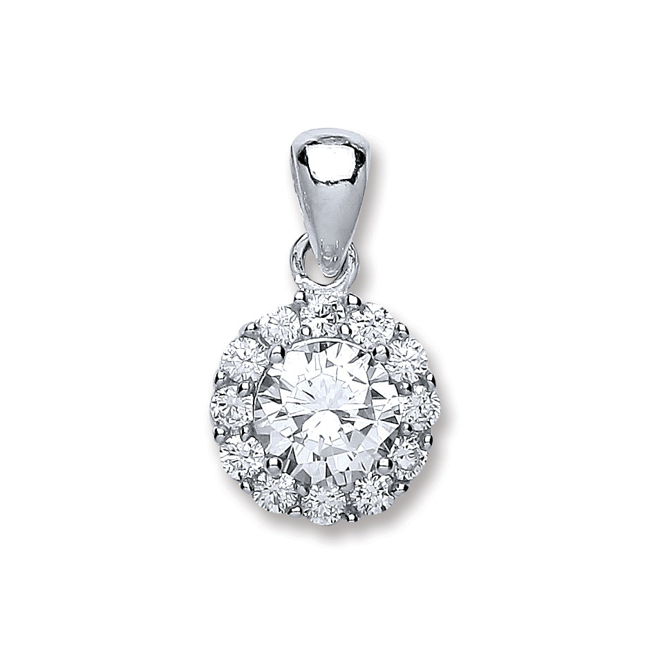 Silver Round Cz Pendant