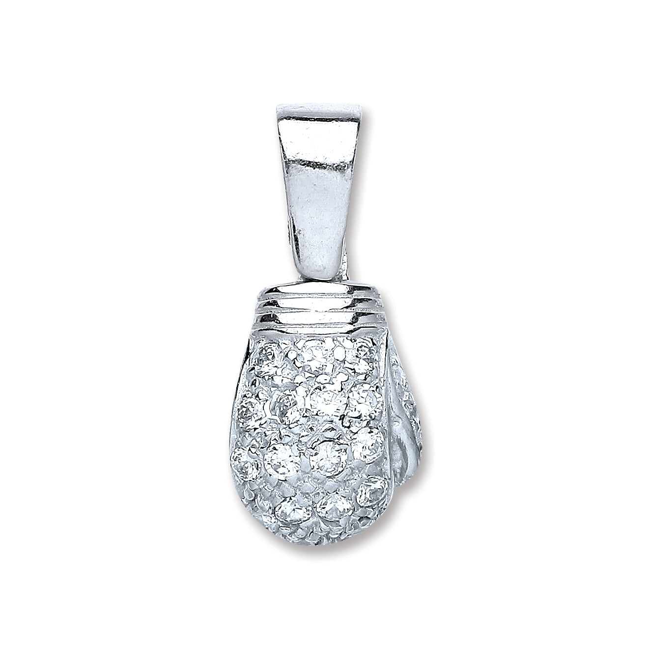 Silver Boxing Glove Cz Pendant