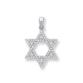 Silver Cz Star Of David Pendant
