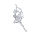 Silver Cz Ballerina Pendant