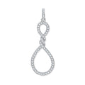 Silver Teardrop Twist Cz Pendant