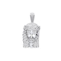 Silver Cz Jesus Pendant