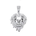 Silver CZ Lion Head Pendant