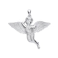 Silver CZ Cherub Angel Pendant