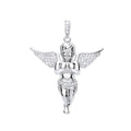 Silver CZ Angel Pendant