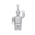 Silver CZ Lego Man Pendant