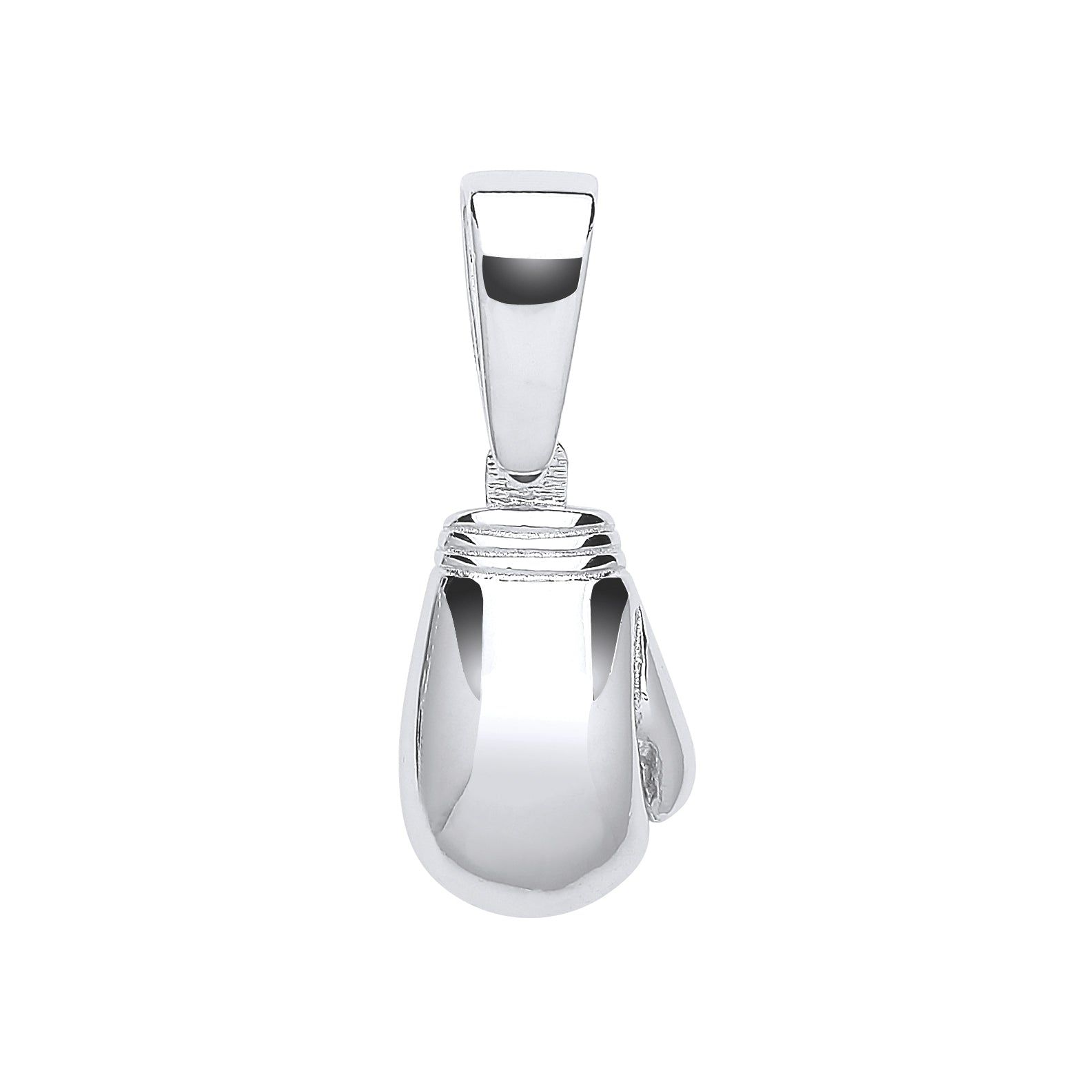Silver Plain Boxing Glove Drop Pendant
