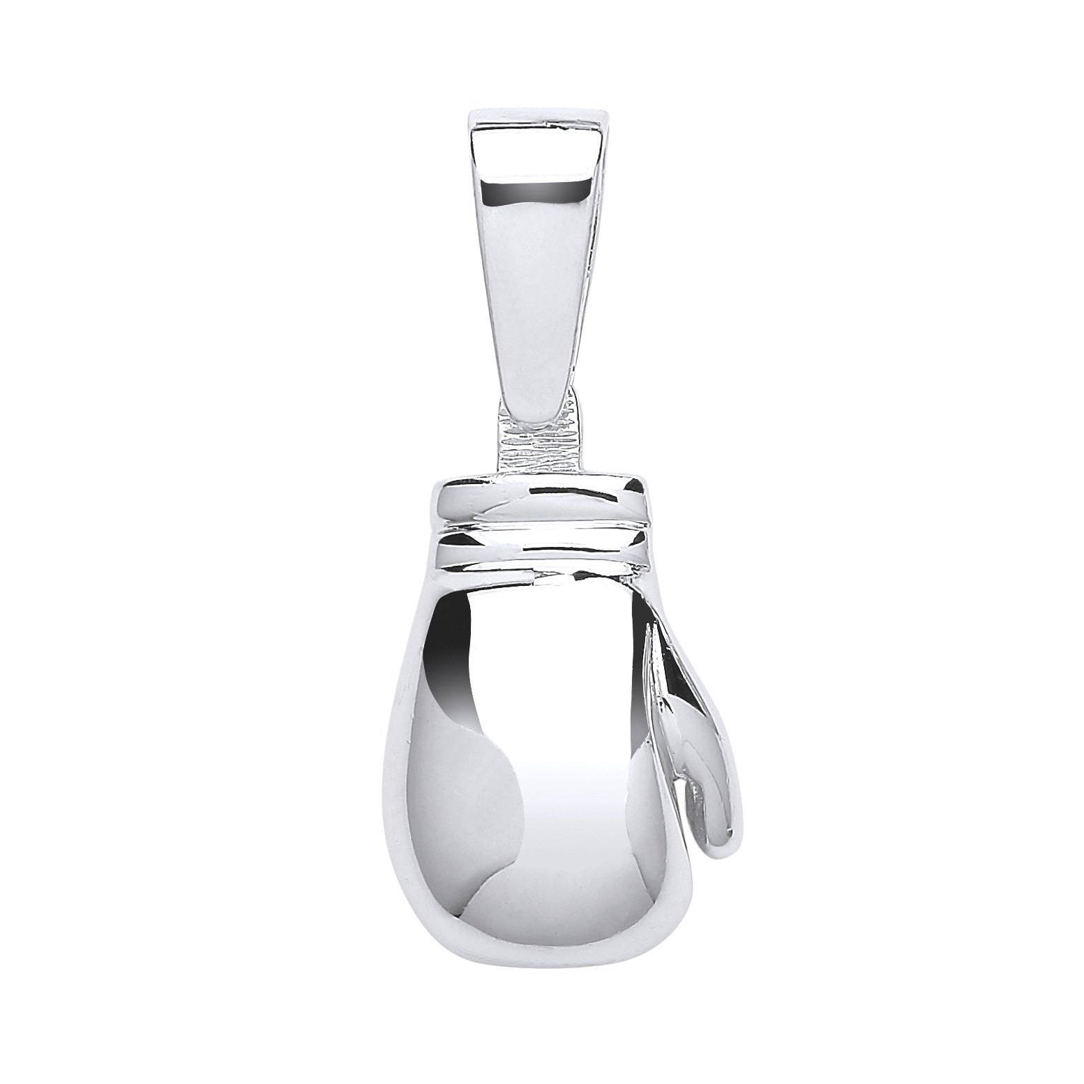 Silver Plain Large Boxing Glove Pendant