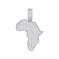 Silver Cz Africa Map Pendant
