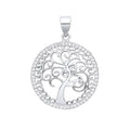 Silver Cz Tree of Life Pendant