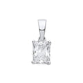 Silver CLEAR CZ Emerald Cut Pendant