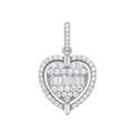 Silver Heart Halo Style CZ Pendant