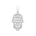 Silver Hamsa CZ Pendant