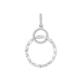 Silver Entwined Circles Drop CZ Pendant