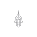Silver Hamsa Hand Beaded Pendant