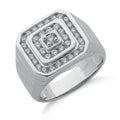 Silver Gents Cz Ring