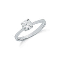 Silver Claw Set Cz Solitaire Ring