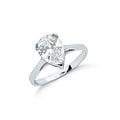 Silver Claw Set Pear Cut Cz Solitaire Ring