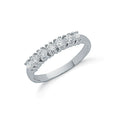Silver Claw Set Cz Half Eternity Ring