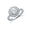 Silver Claw Set Cz Cluster Ring