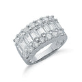 Silver Fancy Cz Half Eternity Ring
