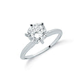 Silver Claw Set Cz Solitaire Ring