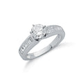 Silver Claw Set Cz Solitaire Ring